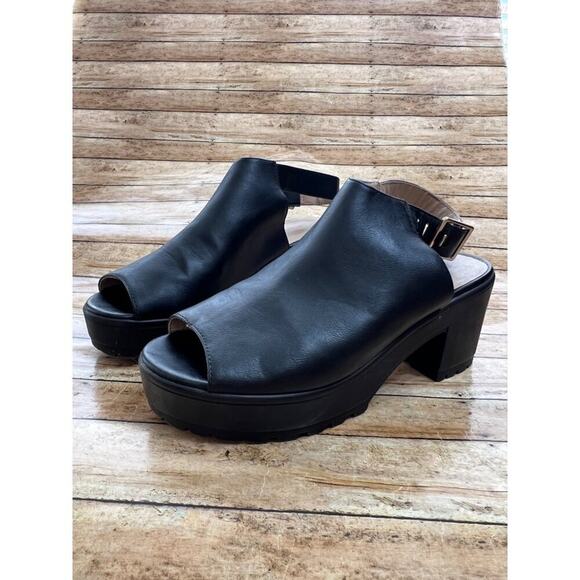 Topshop Chunky Platform Slingback Heels 9.5 - Picture 1 of 16